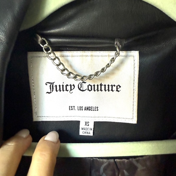Juicy Couture Women's Black Faux Leather Jacket - Picture 7 of 7